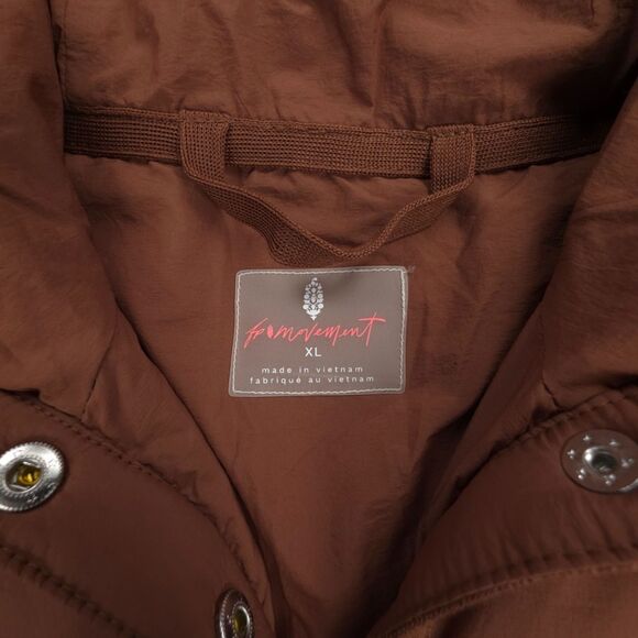 NEW Free People Pippa Packable Pullover Puffer Jacket Hoodie Brown Boho Gorpcore - Picture 2 of 10